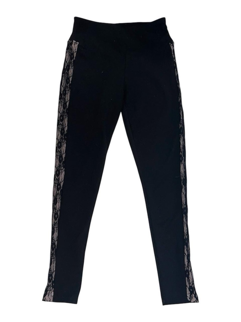 Balletcore black lace trim leggings. By INC International Concepts